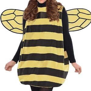 Yellow & Black Bee Costume Dress with Wings- Multiple Occasions